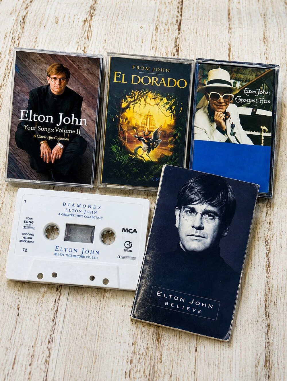Elton John Vintage Cassette Tape Lot of 5 Greatest Hits El Dorado Believe